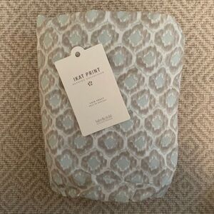 New RH Restoration Hardware Ikat Crib Sheet Aqua Blue Green Tan